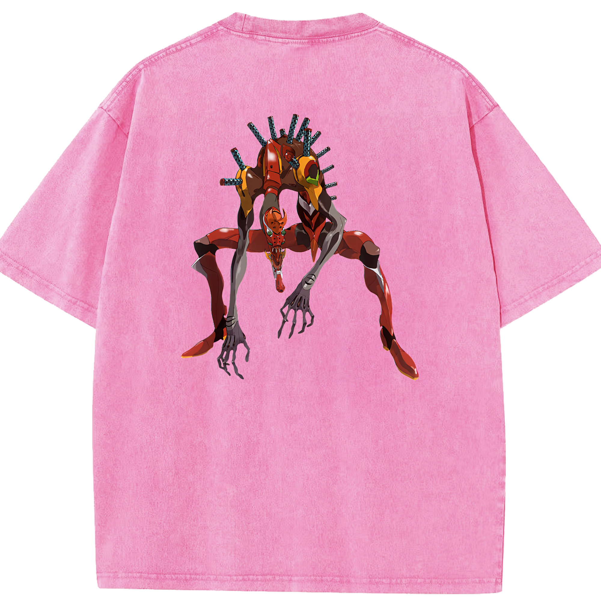 （画像用） EVA 新世紀エヴァンゲリオン 綿100% ヴィンテージ風 半袖Tシャツ（背面プリント）